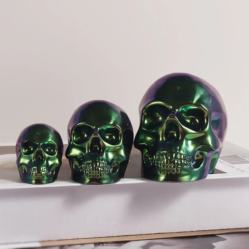 Skeleton Head Ornament Silicone Mold DIY Epoxy Resin Candle Small Skull Head Keychain Pendant Halloween Handicraft Handmade