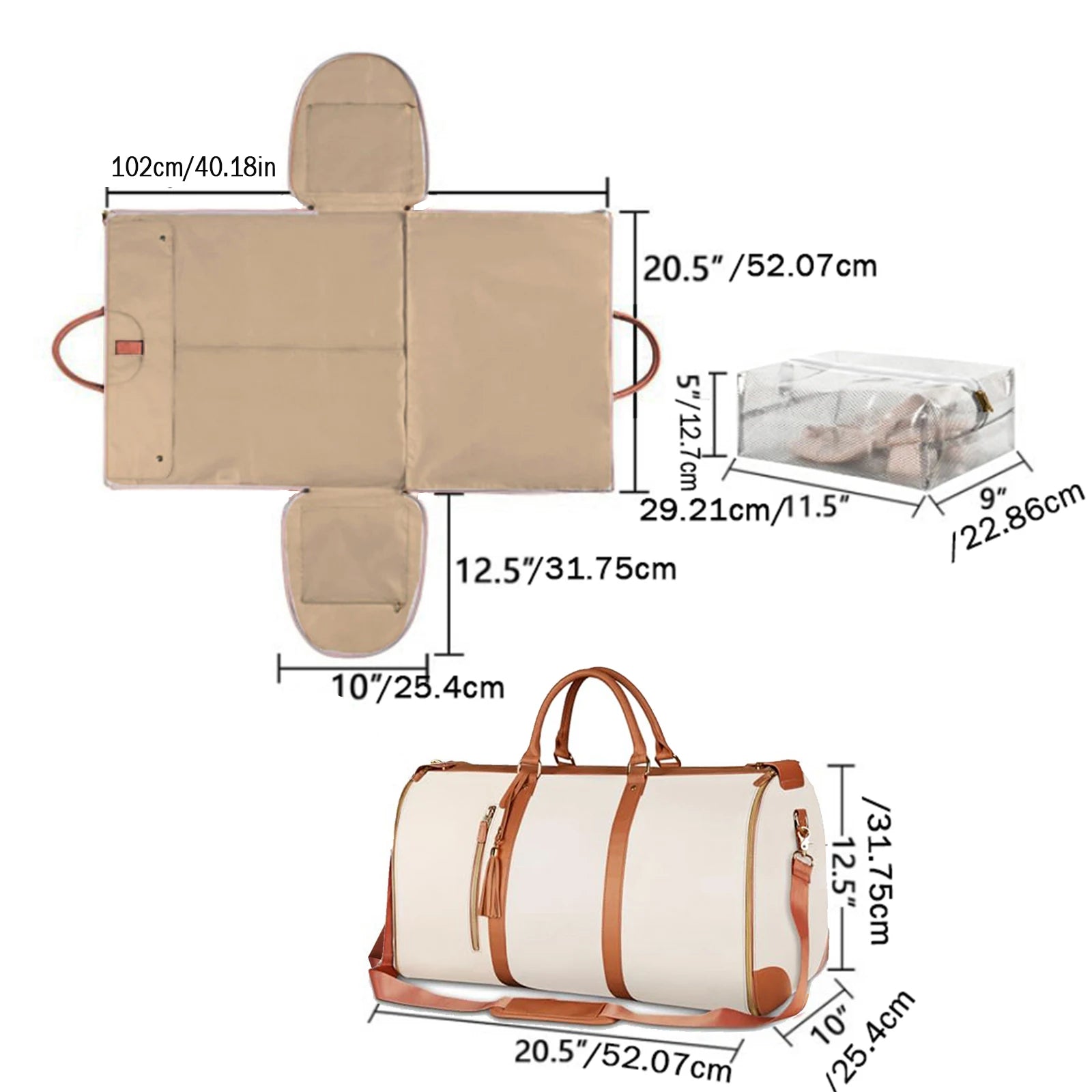 Suitcase Travel Convenient Carry-on Clothing Bag Large PU Leather Duffel Bag Women's Business Travel Bag