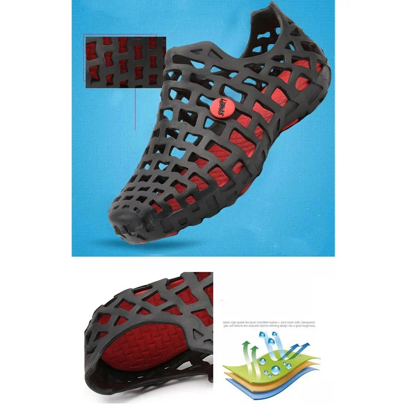 Summer Men Water Shoes Breathable Beach Sandals Upstream Water Shoes Women's Quick-drying Hollow Slippers Aqua Shoes