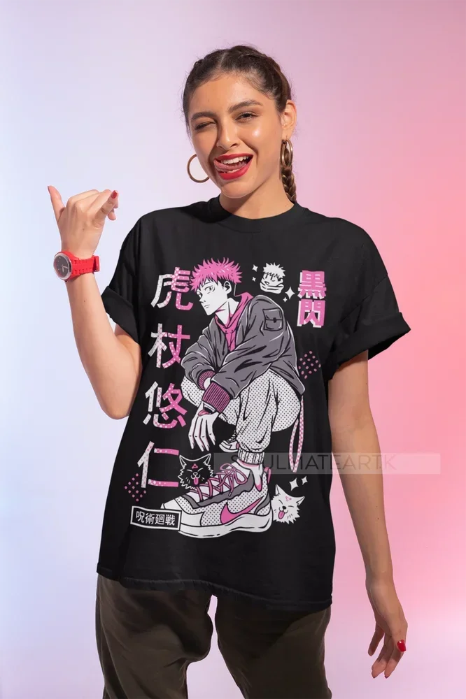 Itadori Yuji T-Shirt Megumi Gojo Satoru Jujutsu Kaisen Anime Manga Soft Tee
