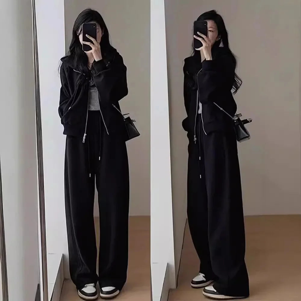 Early Autumn Collection 2024 New Tea System Matching Women's Clothing Plus Size Sweatshirt Two-Piece Suit Salt System Popular