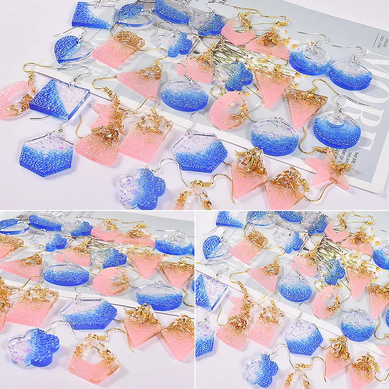 Earring Pendant Epoxy Silicone Mold Circle Round Triangle Necklace Key Chain Pendant Resin Jewelry Making Accessories