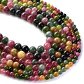 Natural Stone Beads Round Tourmaline Loose Spacer Beads for Jewelry Making DIY Bracelet Necklace Accessories 6 8 10MM