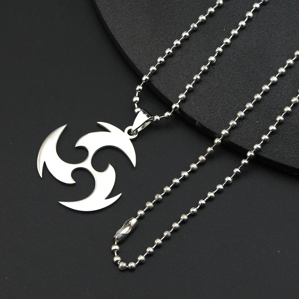 Genshin Impact Titanium Pendant Necklaces Element Pyro Hydro Anemo Electro Dengro Cyro Geo Hutao Boo Jewelry for Players Fans