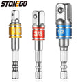 1PC/3PCS Hex Shank Drill Socket Adapter Set for Impact Driver - Square Socket Drill Bits Bar Extension, 1/4", 3/8", 1/2"