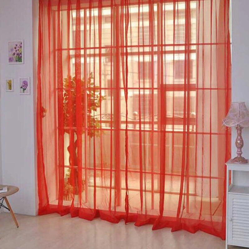 Rainbow Curtain Pure Color Tulle Curtain For Living Room Sheer Voile Wedding Decor Modern Bedroom Window Tulle