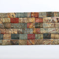 One Strand Natural Multi-Color Picasso Jasper Gem Stone Beads For Jewelry Making Square Loose Spacer Beads DIY Accessorie