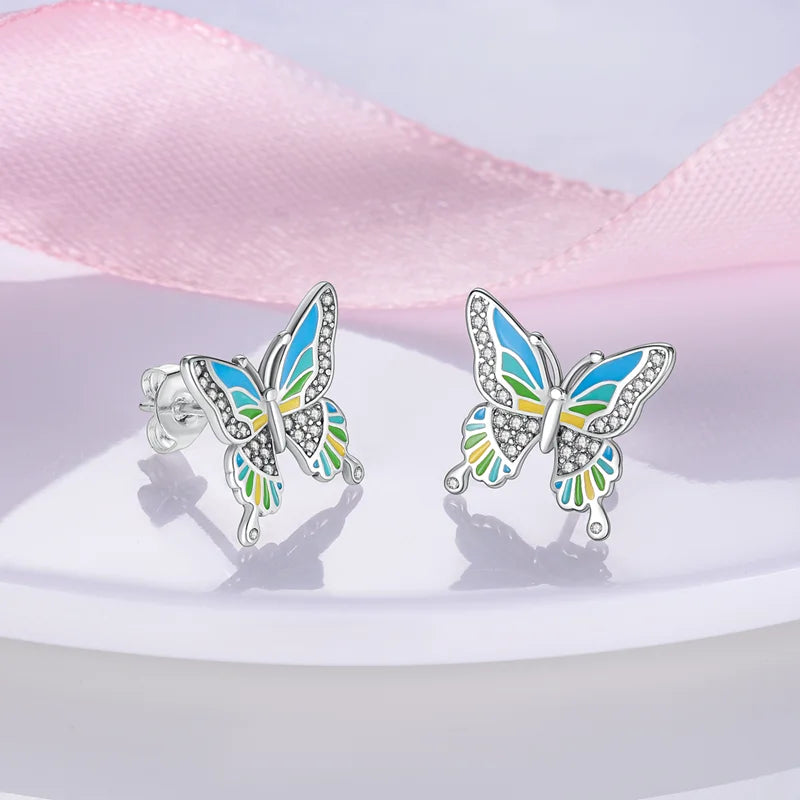 2024 Hot Sale 925 Silver Sparkling Pave Stud Earring Wedding Gift Double Hoop Earrings Charms For Women Engagement Anniversary