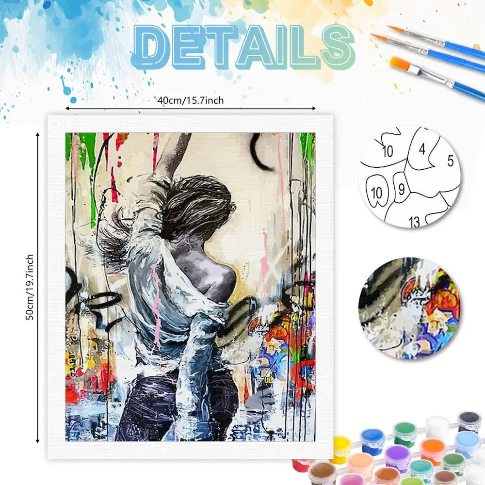 CHENISTORY Picture By Numbers On Canvas Acrylic Paint By Number Women Diy Painting By Numbers Kit Coloring By Numbers Decoration