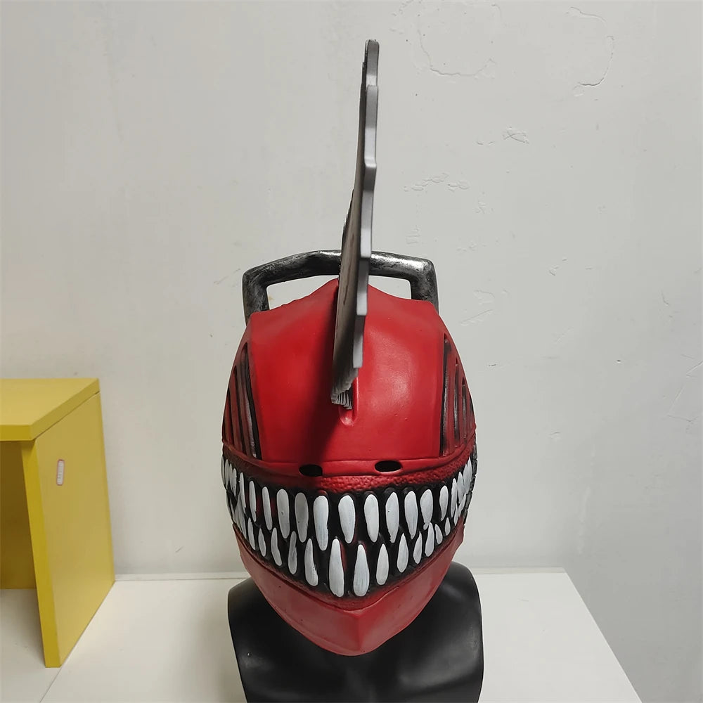 Chainsaw Mask For Men Cosplay Anime Costumes Chainsaw Man Role Saw Latex Helmet Halloween Props Accessories For Adult Gift
