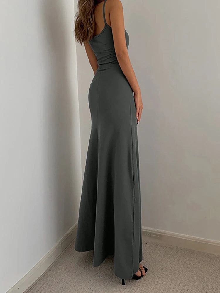 Women's New Fashion Simple Temperament Suspender Long Backless Slim Waisted Sexy Sweet And Spicy Casual Dresses