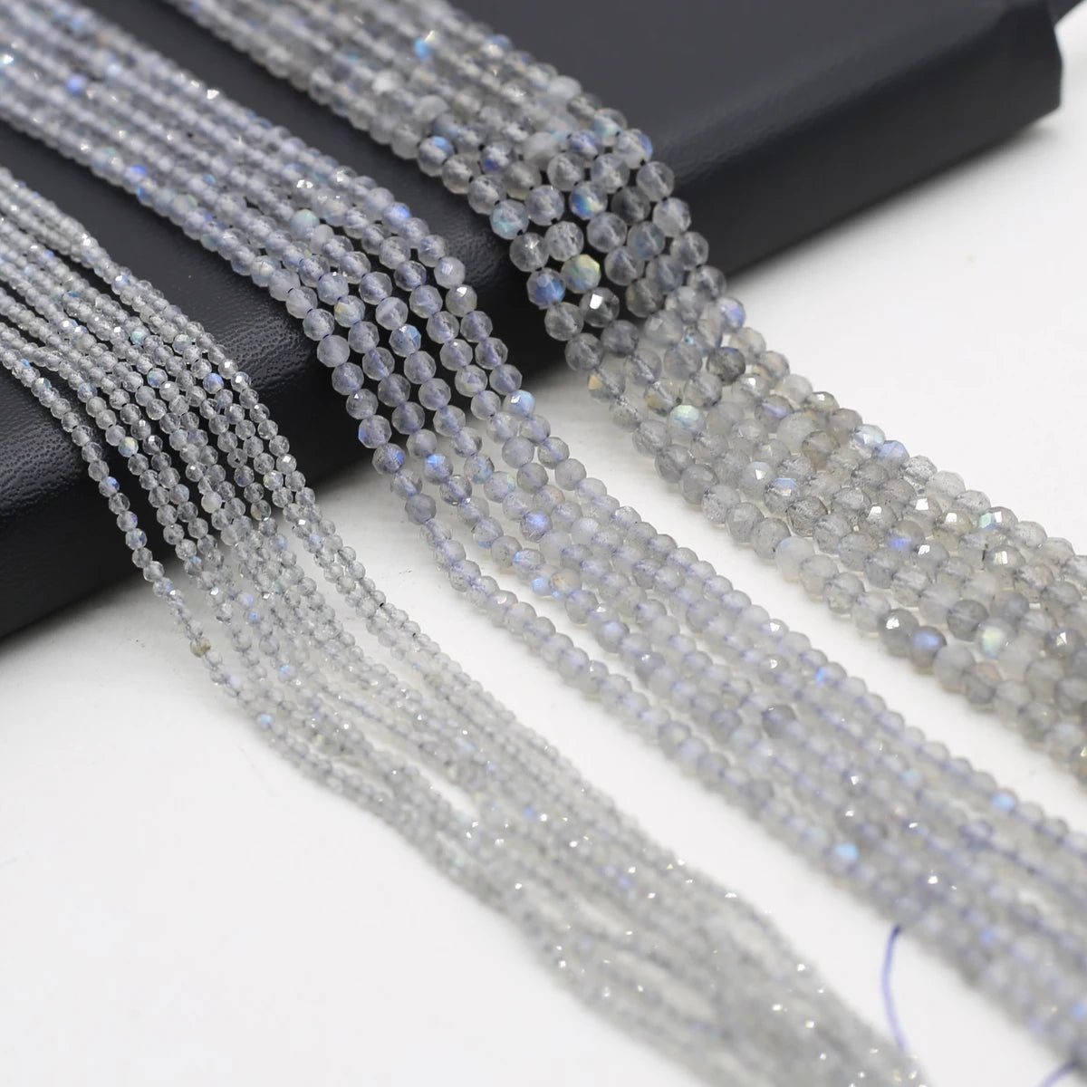 2/3/4mm Natural Stone Round Faceted Beads Flash Labradorite Spacer Beads for Jewelry Making DIY Necklace Bracelet Accessories