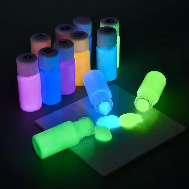 20/30g/Bottle Luminous Paint Pigment Bright Fluorescent Pigment Paint Glow In Dark Painting Water Color Artwork Party Decoration
