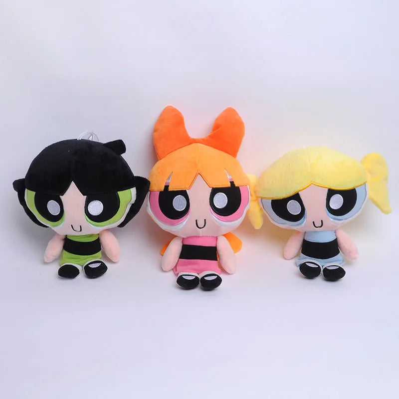 New 3pcs/lot 20cm Cartoon anime Powerpuff Girls Plush Toys Cute Blossom Buttercup Bubbles stuffed Plush   dolls Gifts For Childr