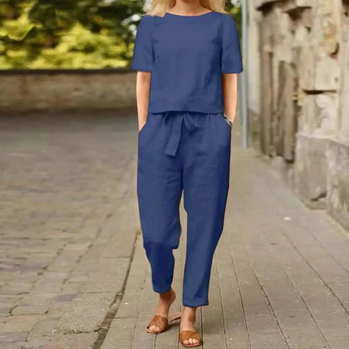 2 piece set Wide-leg Pants Set Stylish Women's Top Pants Adjustable Waist Wide Leg Trousers Chic for Everyday
