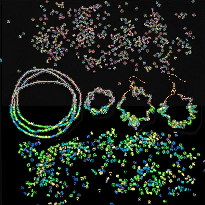 2/3/4mm Glass Luminous Beads (Glow-in-The-Night Seed Beads) - DIY Jewelry Making(Necklace/Bracelet)Handmade Accessories 11g/Bag