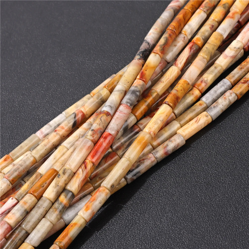 4x13mm Natural Stone Column Tube Sea Sediment lapis lazuli Agates Quartz Jades Tiger Eye Beads for Jewelry Making DIY Bracelet