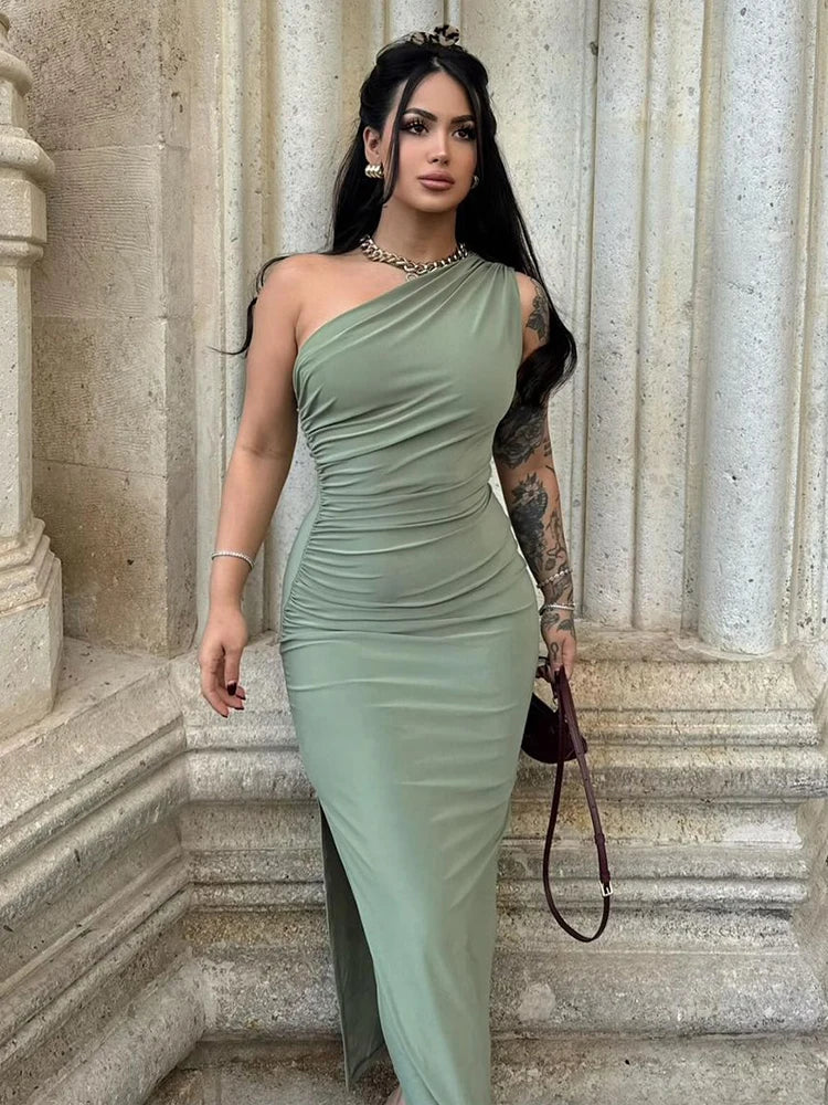 Dress Women Fashion Sexy Split Sleeveless Backless Slim Maxi Dress Female Casual Club Elegant Lady Party Dress