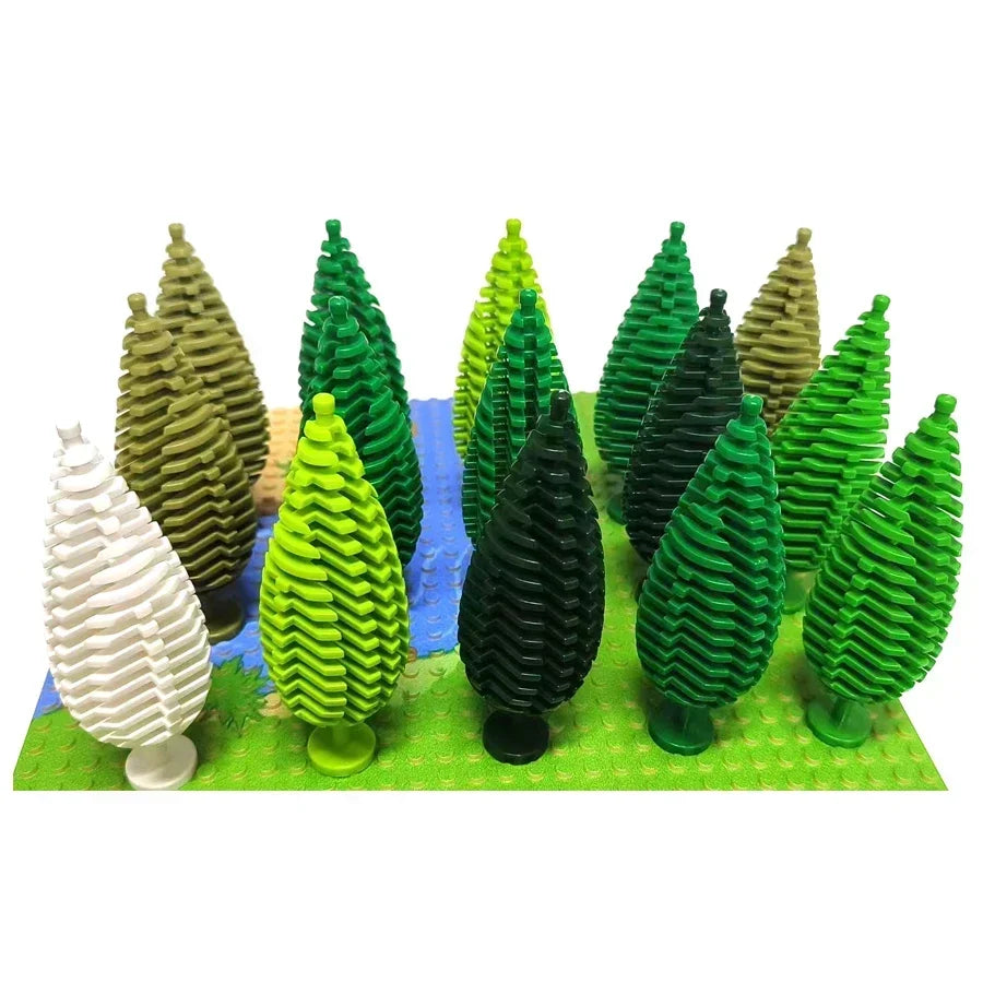 Plants Pine Tree Spruce Rockery Building Blocks City Street View Garden Landscape Brick Compatible 3778 32607 2435 6064 2417