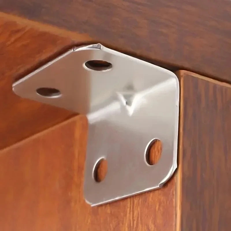Stainless Steel Corner Bracket 90° Right Angle Fixed Bracket for Wood Furniture Bedframe Cabinet L Shaped Brackets Angle Brace