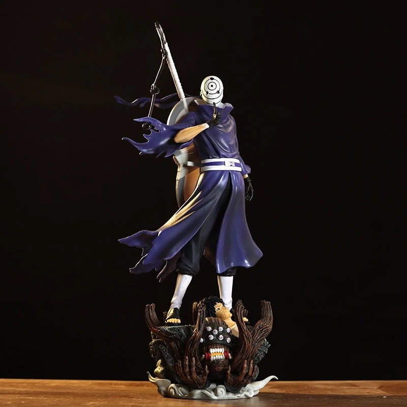 Popular New Product Naruto Figurine Standing Posture Giant Wave Uchiha Dual Head Anime Model Desktop Decoration Ornament Gift