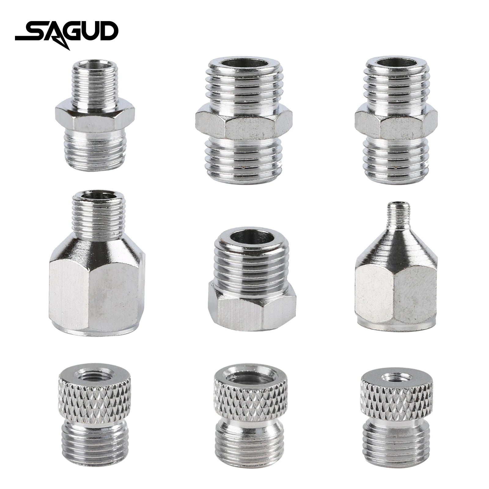 1-9PCS/Set Airbrush Adaptor Fitting Accessories Replacement Kit Coupling Connector Tool For Compressor and Air Brush Hose
