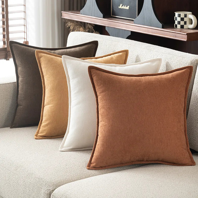 Pack of 2 Chenille Throw Pillow Covers with Elegant Design for Sofa Bed Living Room Home Decor