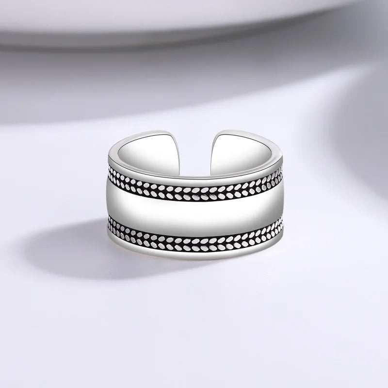 925 Sterling Silver Smooth Surface Adjustable Rings For Women Vintage Female Jewelry Wholesale