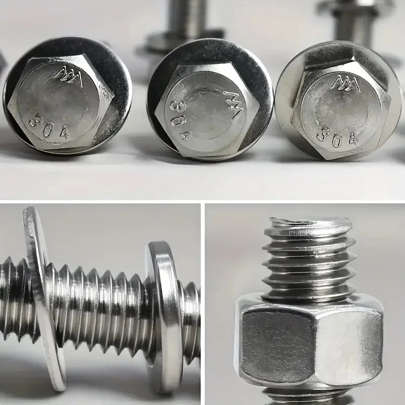 240pcs Stainless Steel Hex Bolt & Nut Set - Durable, Corrosion-Resistant with M4 & M5 Sizes for Versatile Use
