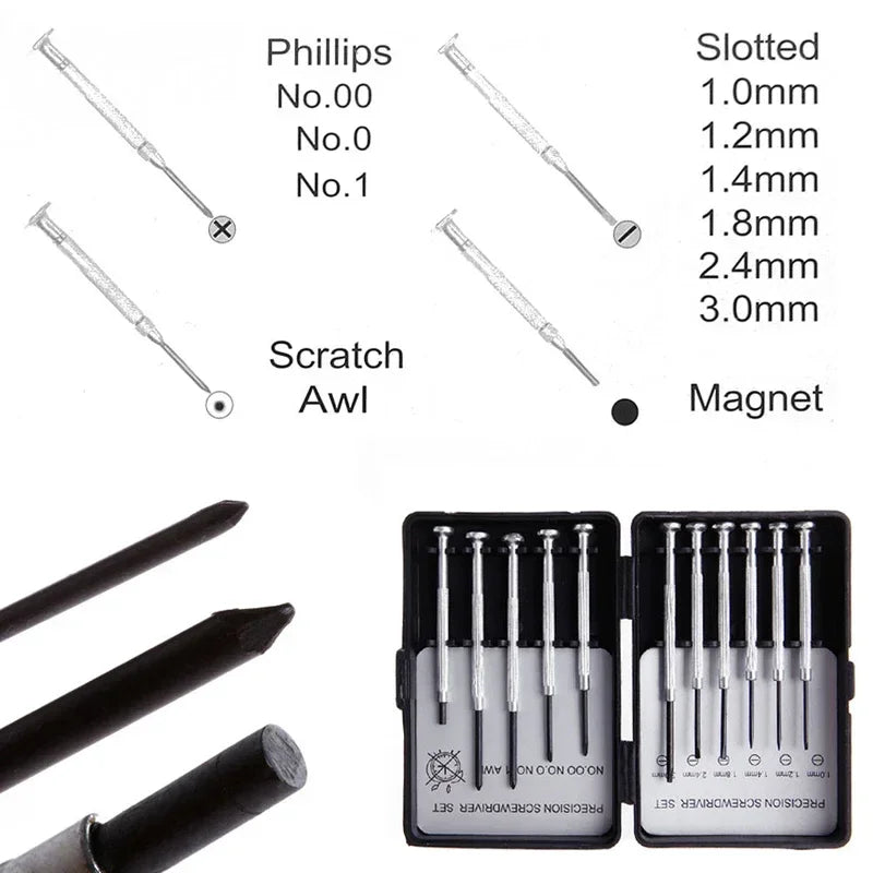 11Pcs/Set Micro Precision Screwdriver Set Mini Watchmakers Tools for Watch Jewelry Glasses Repairs Tool QUALITY 11Pcs/Se