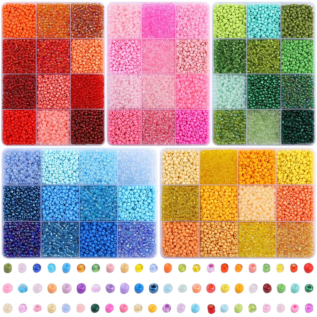 About6000Pcs12 Grid Rice Bead Set Box 3mm Colorful Unique Loose Beads Handmade DIY Making Jewelry Earrings Necklace Accessories