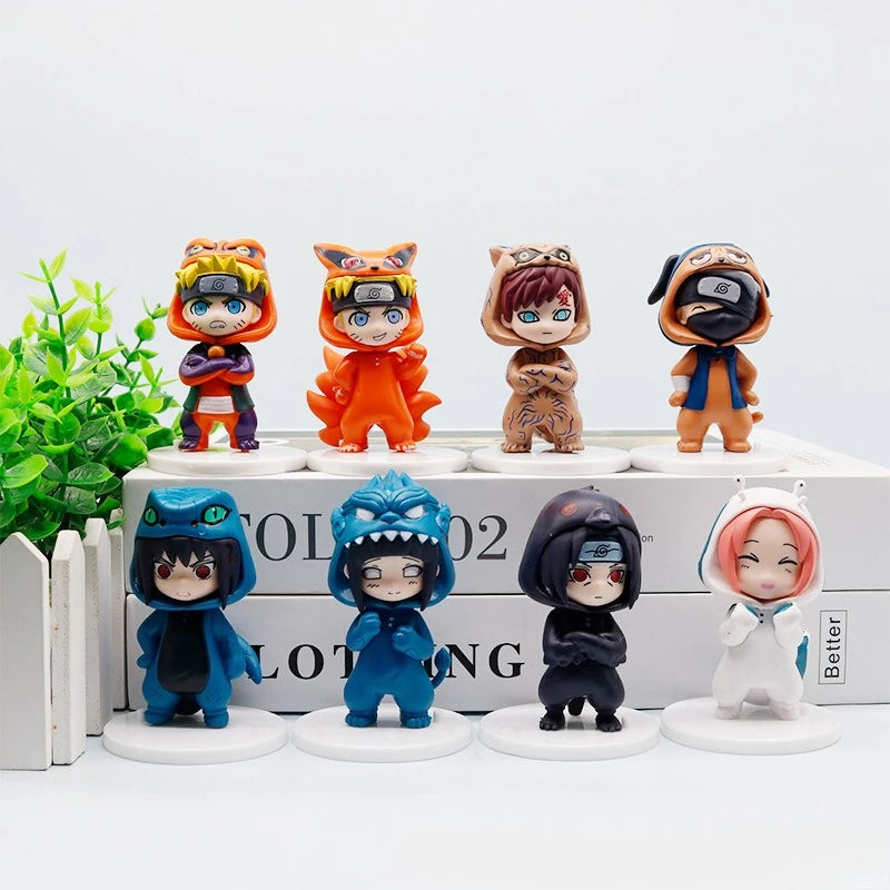 Naruto Bnfigureq Pajamars Series Blind Box Action Figures Model Sasuke Kakashi Costume Design Decoration Gift Toy