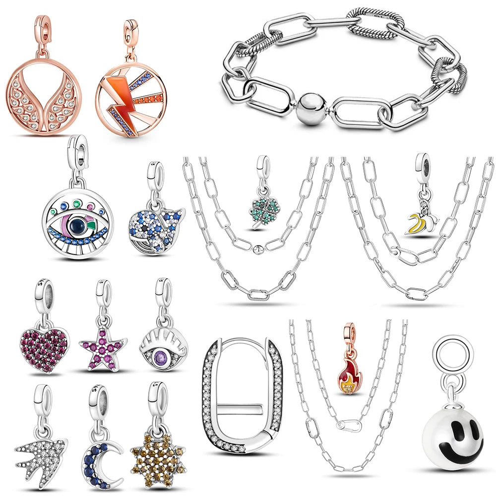 MULA Me Series Charms 925 Sterling Silver Me Link Snake Neck Chain Necklace Fit Original Me Bracelet DIY Jewelry Fashion Women