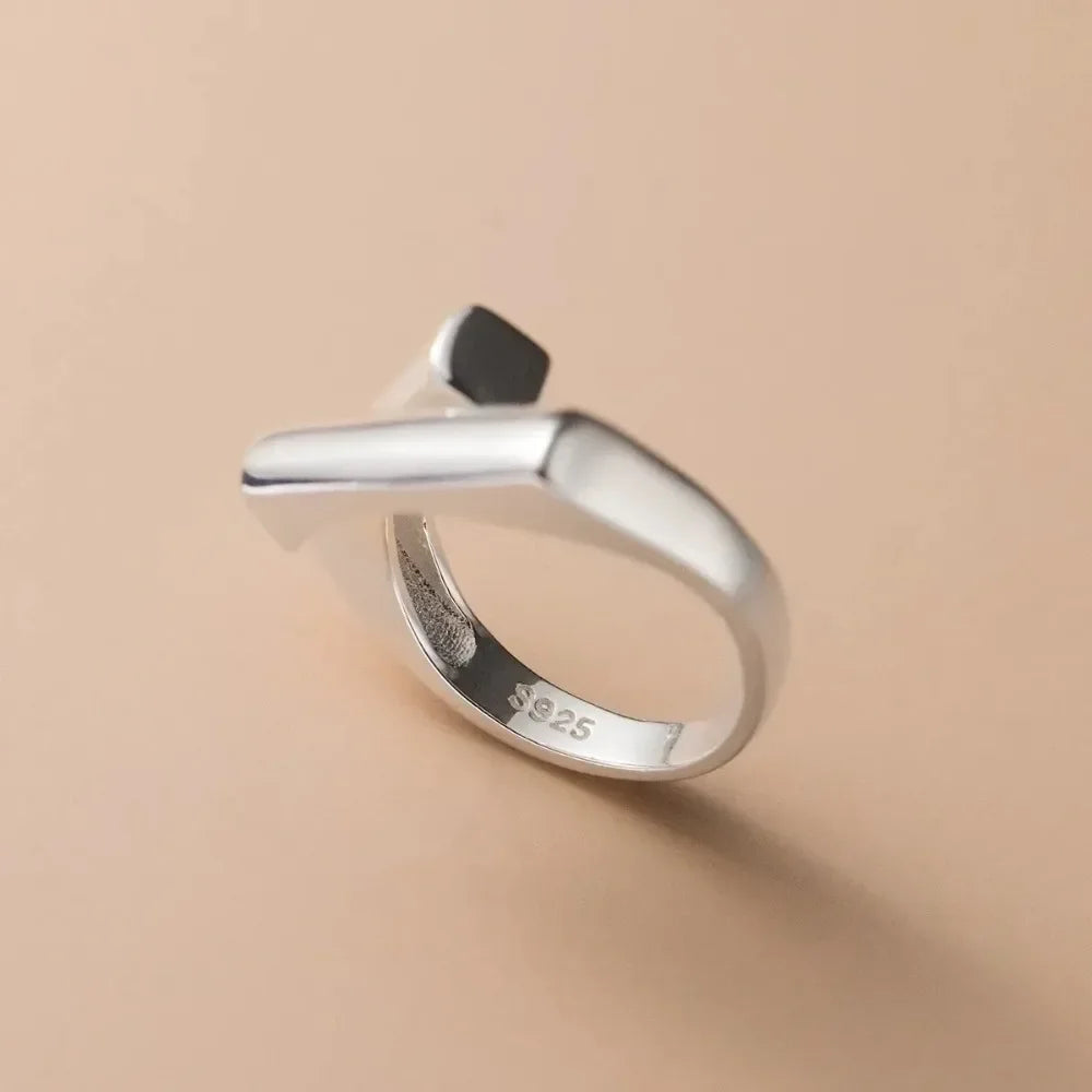 925 Sterling Silver Ring Unique Simple Ring For Women Jewelry Finger Open Vintage Handmade Ring Allergy For Party