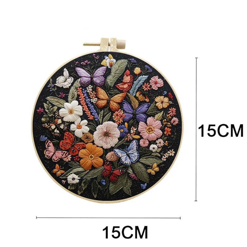 Embroidery Kit for Beginners Flower Bird Embroidery Starter Kit Stitches Practice Kit Stamped Cross Stitch Sets with Tools
