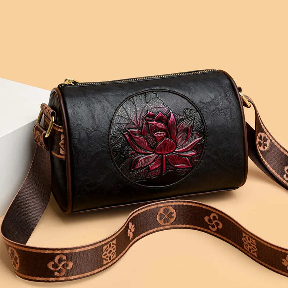 Handbag Soft Pu Leather Shoulder Crossbody Bags for Women 2024 New Fashion Print Ladies Messenger Tote Bag Sac A Main
