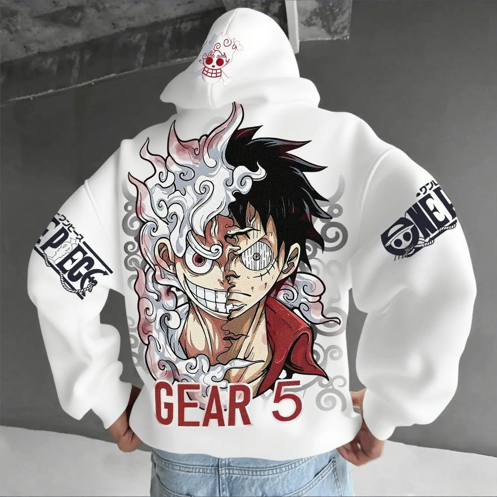 One Piece Luffy Gear 5 Nika Anime Hoodie Men Women Streetwear Casual Pullover Sweatshirt Autumn Winter Cosplay Long Sleeve Tops