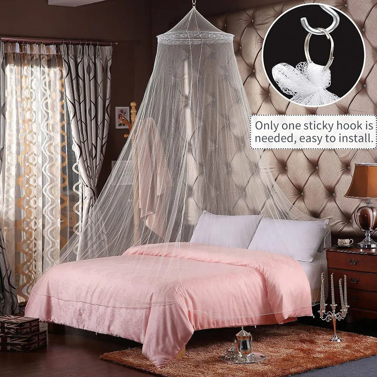 Hung Dome Net For Double Bed Summer Polyester Mesh Fabric Home Bedroom Adults Hanging Decor