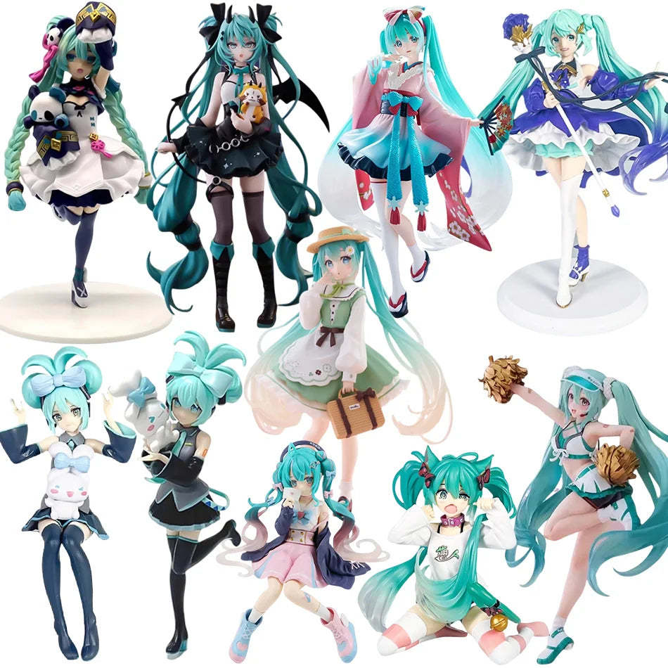 Anime Figurine Hatsune Miku Standing Posture and Sitting Posture Series Cute Action Model Pvc Toy Desktop Collection Gift