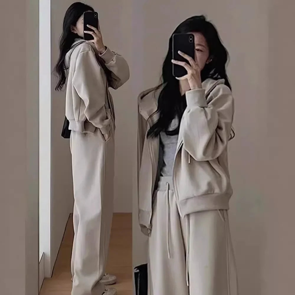 Early Autumn Collection 2024 New Tea System Matching Women's Clothing Plus Size Sweatshirt Two-Piece Suit Salt System Popular
