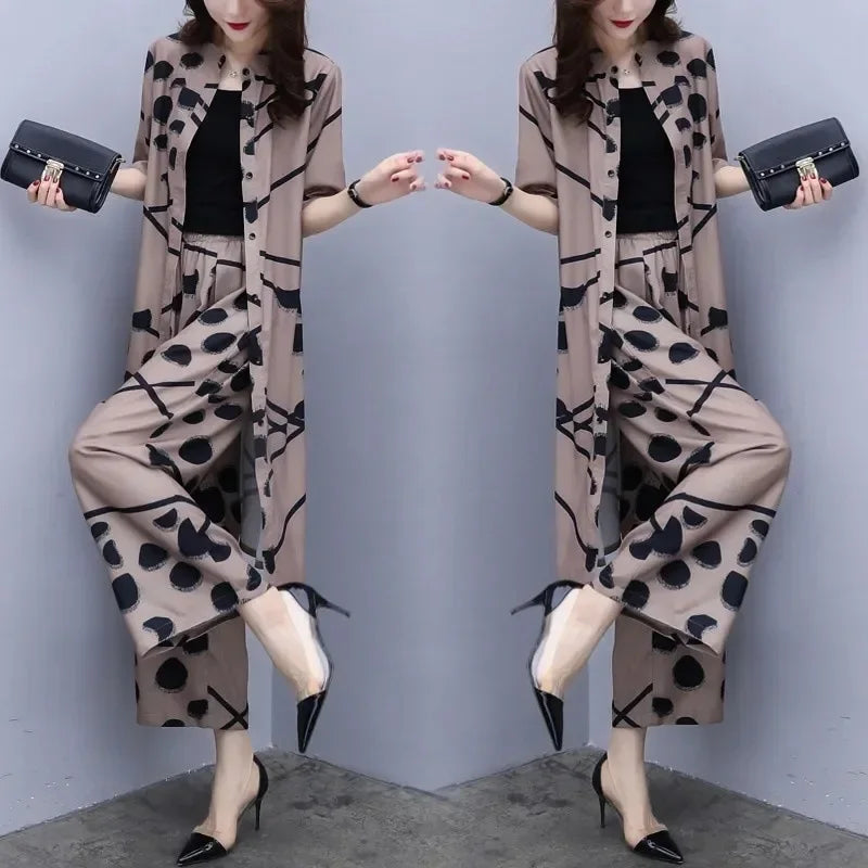 Plus Size  Small - 3XL 2 Piece Set Set Loose-fit Long Sleeve Top Bottoms 2-piece Set Fashionable Foreign Trade Best Seller