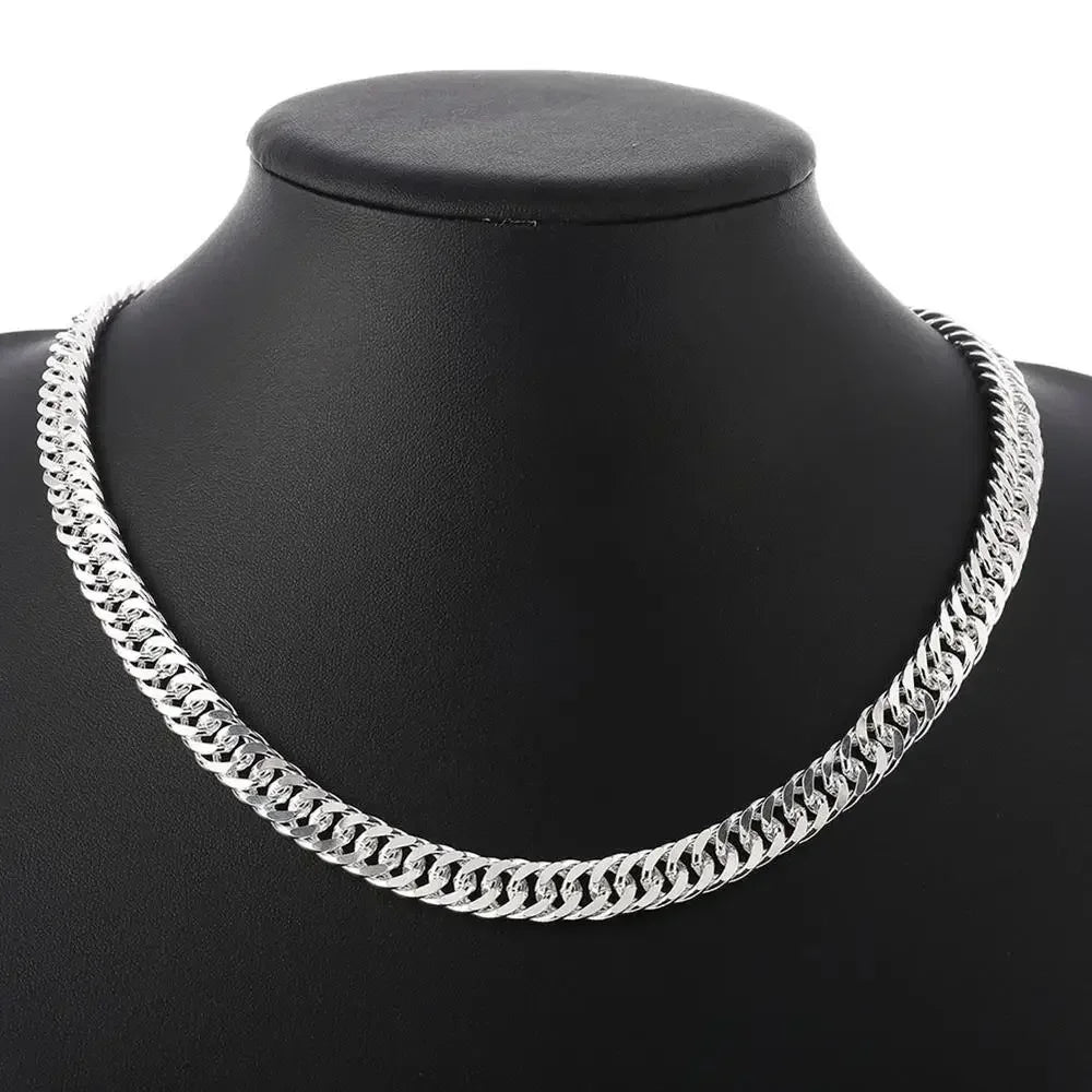 6MM chain 925 Sterling Silver Necklaces for Women Men Charm fashion Jewelry wedding Party Holiday gift 45-60cm