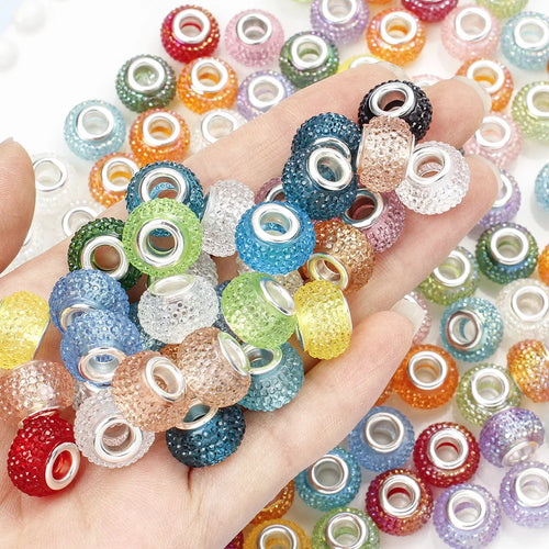 100 x 9x14mm Charms Beads Circle Big Hole European Bracelet