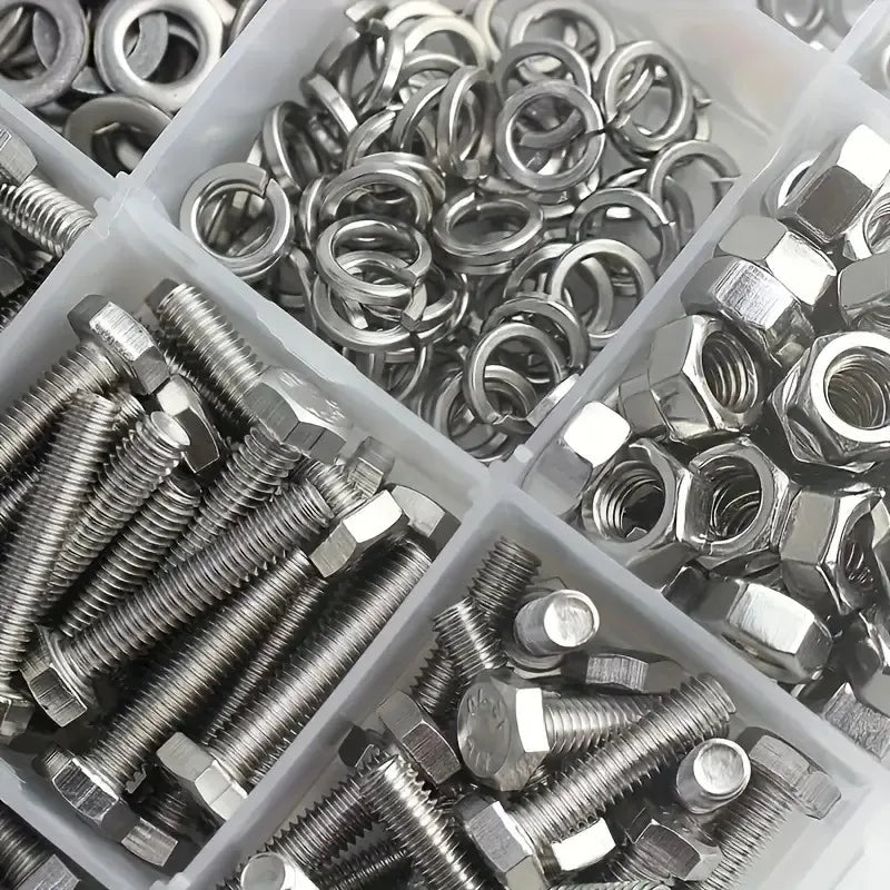 240pcs Stainless Steel Hex Bolt & Nut Set - Durable, Corrosion-Resistant with M4 & M5 Sizes for Versatile Use