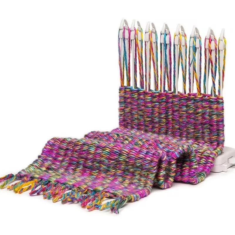 Scarf Knitting Machine Weave 15 Needles Knitting Loom Machine Kits with 2pcs Yarn for Children Educational Toys