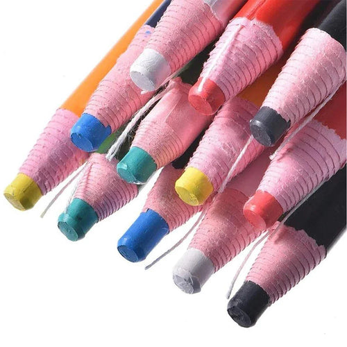 12pcs Colorful Sewing Tailor's Chalk Pencils Cut-free Chalk Fabric Marker Pen for Patchwork DIY Clothing Tool Garment Accessory