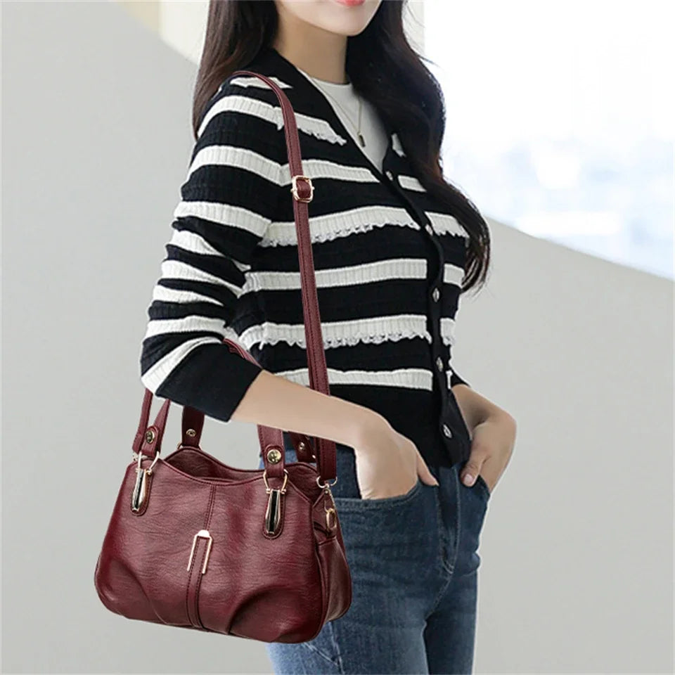 Genuine Brand Leather Women Handbag Luxury Designer Shoulder Crossbody Bags Ladies Purse Messenger Tote Bag Female Commuting Bag