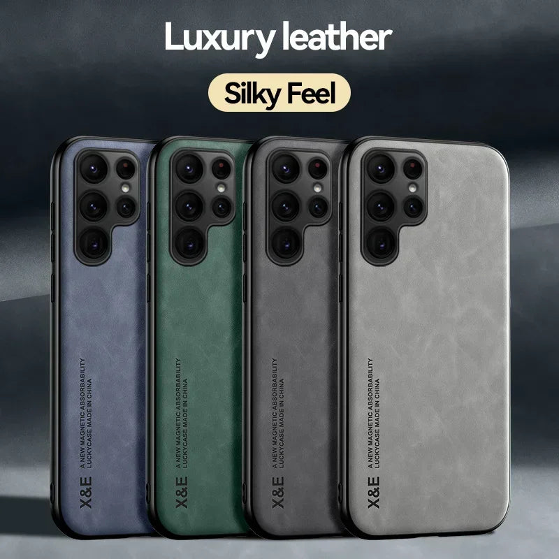 Case For Samsung S25 S24 S23 Ultra Plus FE Luxury Protective Cover Magnetic Car Holder Phone Coque Fundas Capa