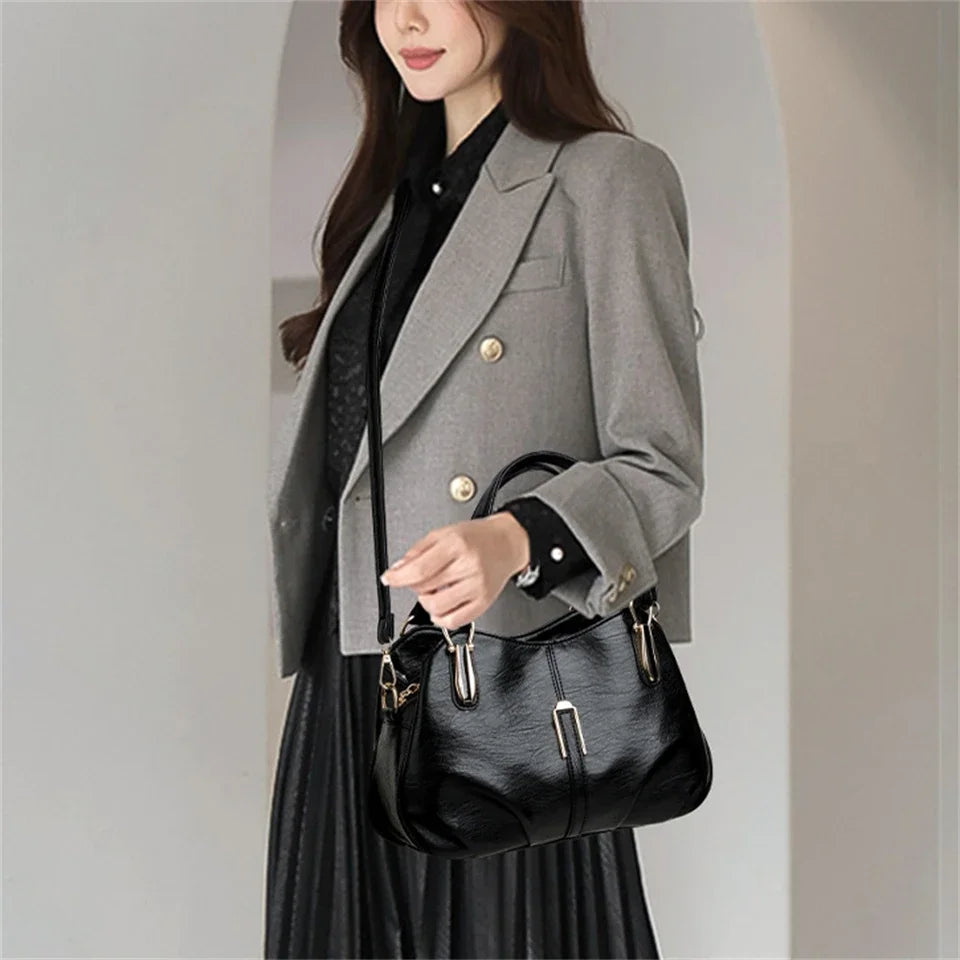 Genuine Brand Leather Women Handbag Luxury Designer Shoulder Crossbody Bags Ladies Purse Messenger Tote Bag Female Commuting Bag