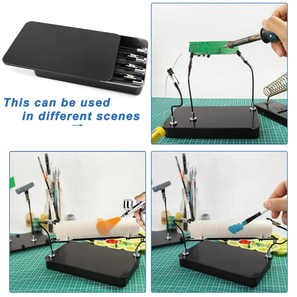 Model Painting Stand Base Holder 8pcs Magnetic Bendable Alligator Clip Sticks Set Modeling Tools for Airbrush